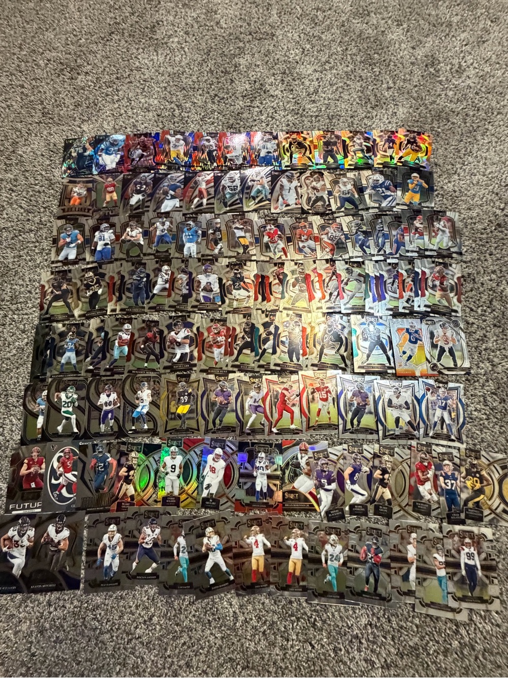 Lot of 118 Panini Select 2023-2025 football cards with inserts Rookies & Prizms